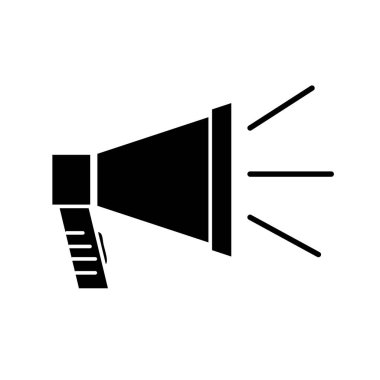 siluet megafon hoparlör sesli mesaj iletişim vektör çizim