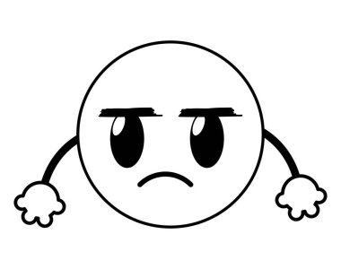 sinir bozucu emoji yüz ifadesi silah vektör çizim ile satır