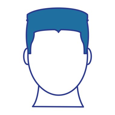 renk avatar adam kafa saç modeli ve meçhul vektör çizim ile