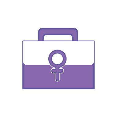 Duo renk ilk yardım kiti kadınlar işareti vektör çizim ile