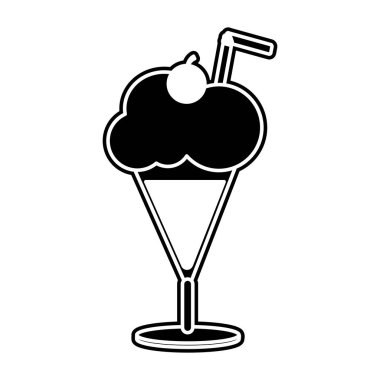 Dondurma ve tatlı tatlı gıda Tema izole tasarım vektör çizim