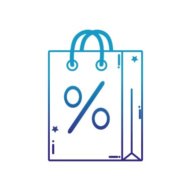 bozulmuş çizgi alışveriş çantası nesnesi Pazar yüzde vektör çizim ile