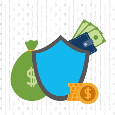 Simge kümesi blockchain dijital iş ve bankacılık Tema vektör çizim