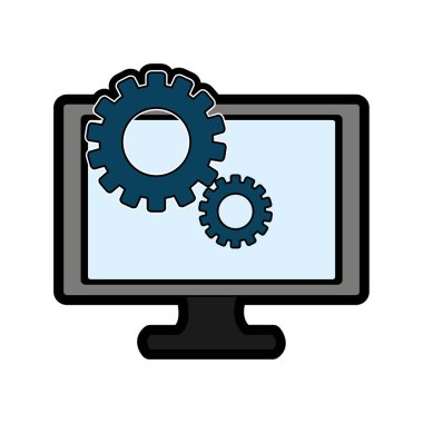 Bilgisayar aygıtı becerikli alet ve teknoloji Tema izole tasarım vektör çizim