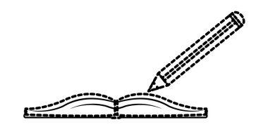 Kalem aracı yazma ve office Tema izole tasarım vektör çizim