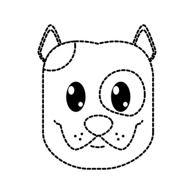 noktalı şekil mutlu köpek baş sevimli hayvan karakter vektör çizim