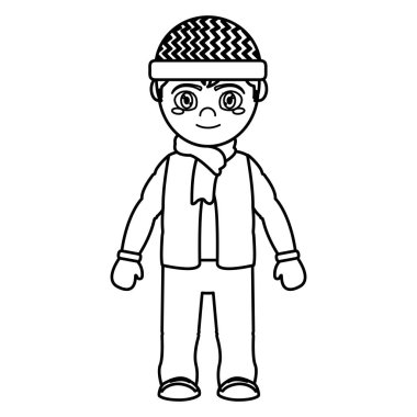 Çocuk kış kumaş tasarımı ile