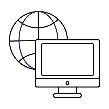 satır ekran bilgisayar teknolojisi genel bağlantı vektör çizim ile