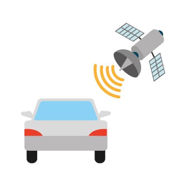 renk gölge araba ulaşım uydu küresel teknoloji vektör çizim ile