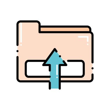 Kesikli çizgi dosya klasörü veri bilgi vektör illuctration yükleme