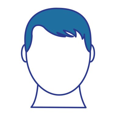 renk avatar adam kafa varsayılan yüz ve saç şekli vektör çizim ile