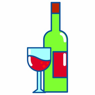 Şarap şişe ve bardak tasarımı