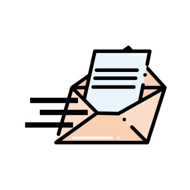 Kesikli çizgi mektup e-posta iletisi metni stil vektör çizim