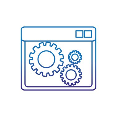 Vektör çizim tasarım site ve web yanıt veren Web sitesi ve teknoloji Tema Isolated dişli