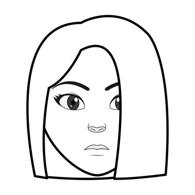 satır kadın baş kullanıcı saç modeli tasarım vektör çizim ile