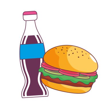 Hamburger ve soda tasarım