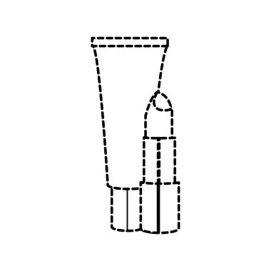 Ruj ve krem, Aksesuar ve kozmetik Tema kadar izole tasarım vektör çizim yapmak