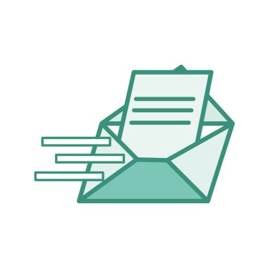 Duo renk mektup e-posta iletisi metni stil vektör çizim