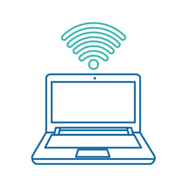 Laptop-in aygıt becerikli alet ve teknoloji Tema izole tasarım vektör çizim