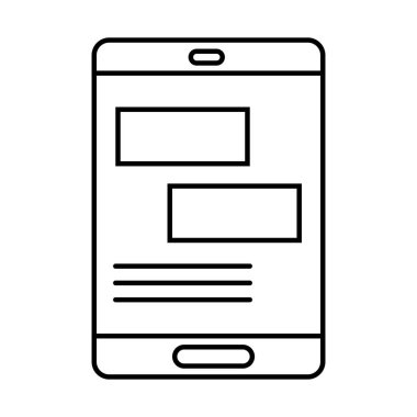 çizgi grafik diyagramı bar smartphone teknoloji vektör çizim içinde