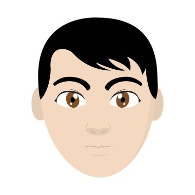 Avatar adam başı yüz ifadesi ve saç modeli ile illüstrasyon vektör