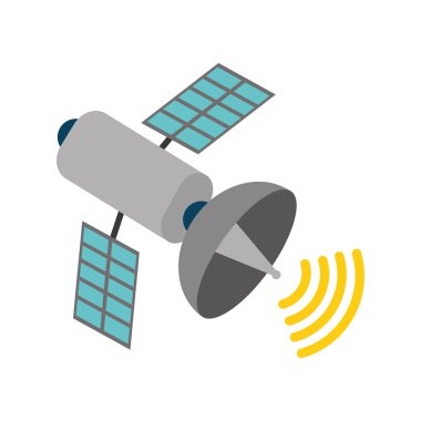 Uydu sinyali yayın ve internet Tema izole tasarım vektör çizim