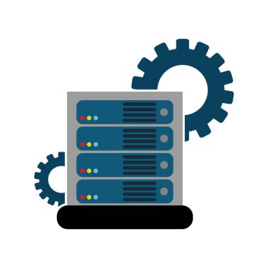 Veri Merkezi barındırma web ve Tema izole tasarım vektör çizim temel