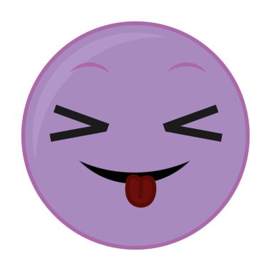 Mor şaka yüz jest sembolü ifade vektör çizim