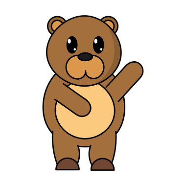 sevimli ayı vahşi hayvan vektör çizim el ile