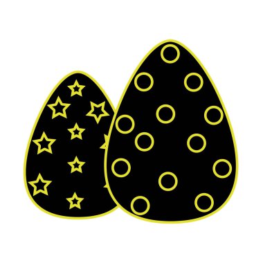 Neon düz noktaları ve yıldız dekorasyon vektör çizim ile Paskalya yortusu yumurta
