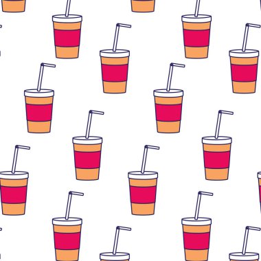 İçki içecek ve cola Tema izole tasarım vektör çizim soda arka plan