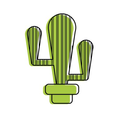 Kaktüs bitki çöl ve doğa Tema izole tasarım vektör çizim
