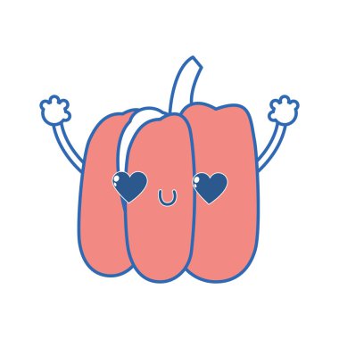 Biber sebze sağlıklı ve organik gıda Tema izole tasarım vektör çizim