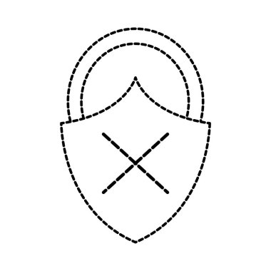 noktalı şekli kapatmak asma kilit kalkan çanta koruma vektör çizim ile