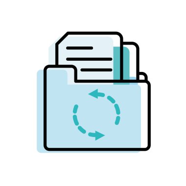 taşınan renk dosya klasörü belgeleri kağıt yükleme vektör çizim ile