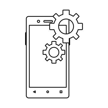 Smartphone aygıt becerikli alet ve teknoloji Tema izole tasarım vektör çizim