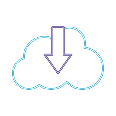 neon satır bulut veri bağlantısı sunucu vektör çizim İndiriyor