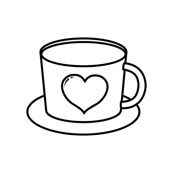 Conception de tasse d'amour — Image vectorielle