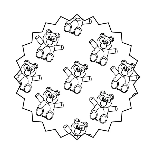 Bär cartoon seal stamp — Stockvektor