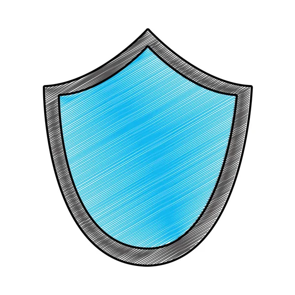 Grated Shield Security Protection Symbol Access Privacy Vector Illustration — Stock Vector