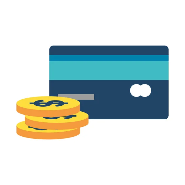Credit card and coins design — Stock Vector