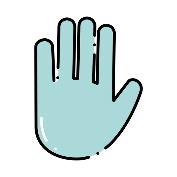 Kleur Emoji Hand Stop Gebaar Expressie Vectorillustratie — Stockvector