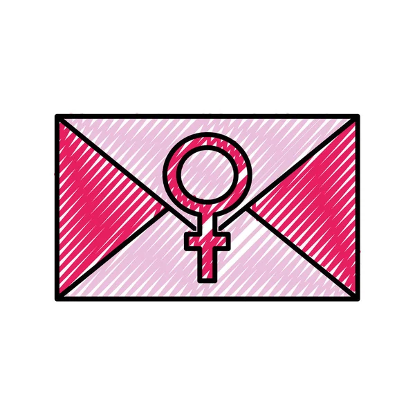 Tarjeta Rallada Para Celebración Del Día Mujer Con Ilustración Vector — Vector de stock