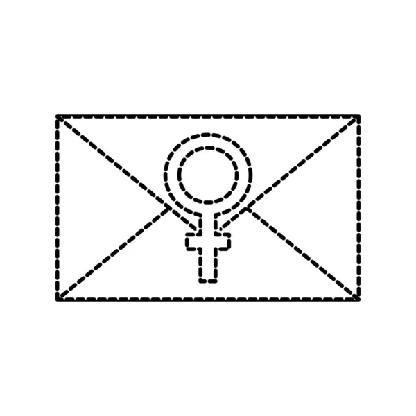 Пунктирная Форма Карты Празднования Женского Дня Женским Знаком Векторной Иллюстрации — стоковый вектор