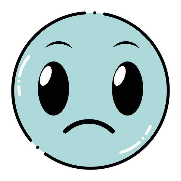 Color Sad Face Gesture Symbol Expression Vector Illustration — Stock Vector