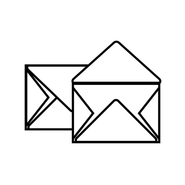Línea Correo Electrónico Carta Texto Mensaje Diseño Vector Ilustración — Archivo Imágenes Vectoriales