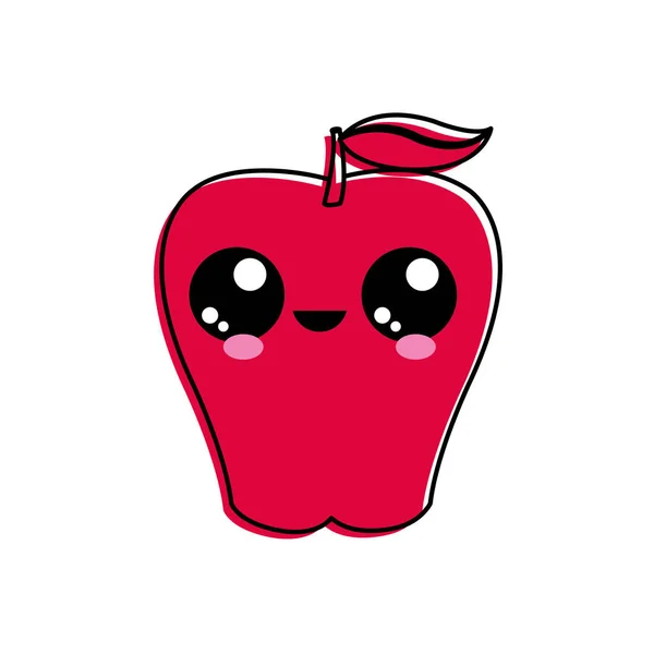 Jabłko Owoc Zdrowej Ekologicznej Żywności Tematu Białym Tle Projekt Ilustracji — Wektor stockowy