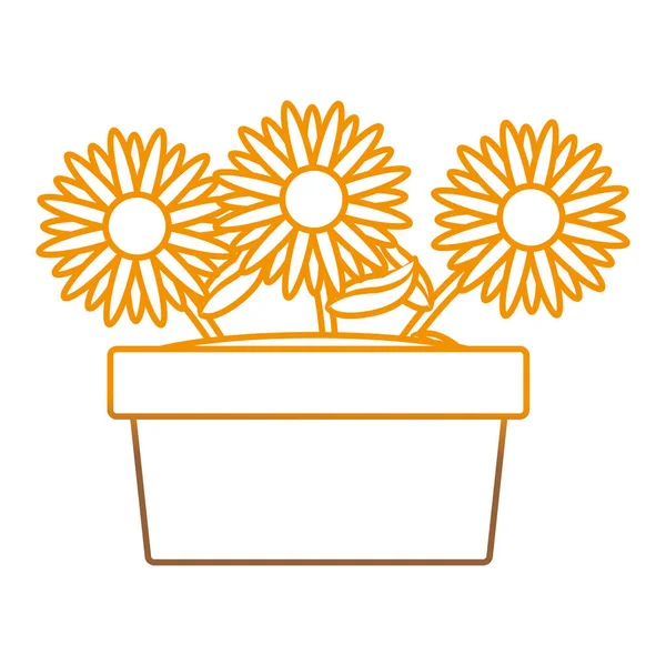 花园花卉向日葵与自然主题隔离设计向量例证 — 图库矢量图片
