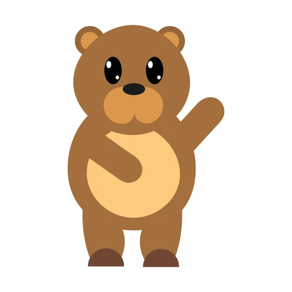 Barevné Roztomilý Medvěd Divoké Zvíře Rukou Nahoru Vektorové Ilustrace — Stockový vektor