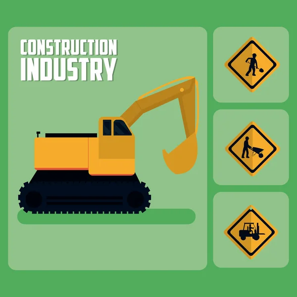 Conjunto de iconos de señales de tráfico de construcción — Vector de stock
